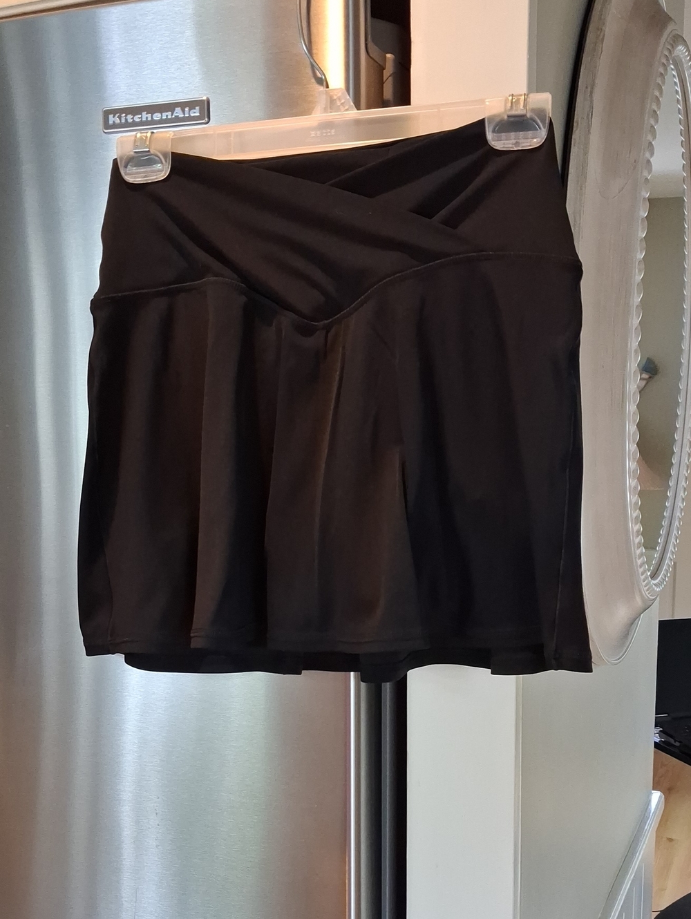 aerie Black Performance Skort with Crossover Waistband